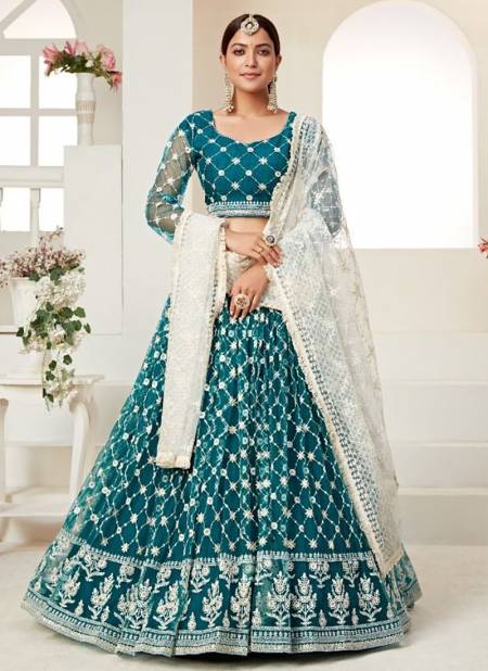 Teal Green Colour Fancy Designer Wedding Wear Stylish Lehenga Choli Collection 3004